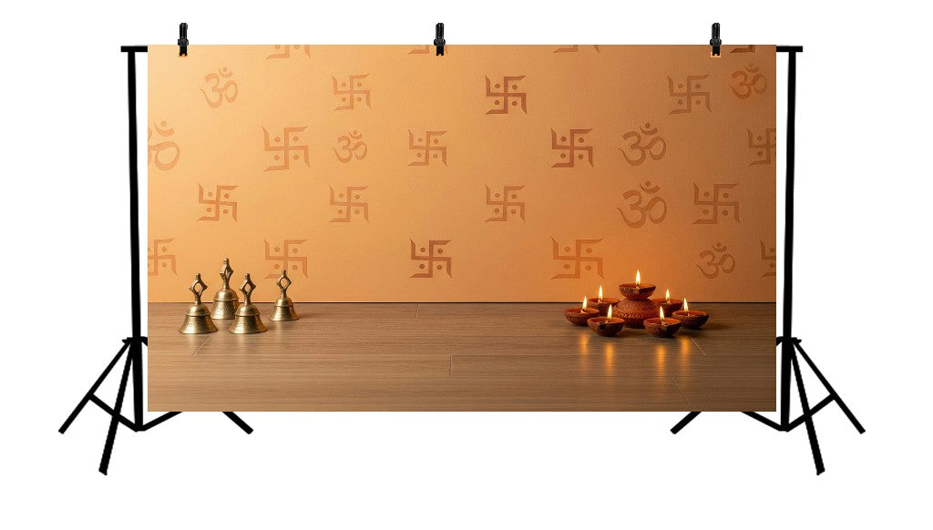 OM AND SWASTIK - PRINTED BACKDROP