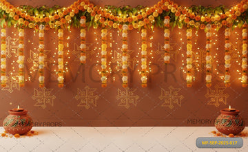 DIYAS AND MARIGOLDS - PRINTED BACKDROP