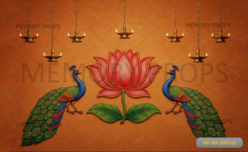 PEACOCK DIWALI - PRINTED BACKDROP