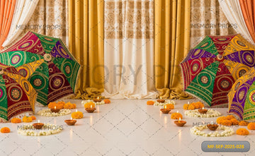 MARIGOLD AND UMBRELLA - PRINTED BACKDROP