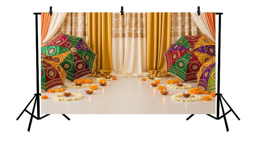 MARIGOLD AND UMBRELLA - PRINTED BACKDROP