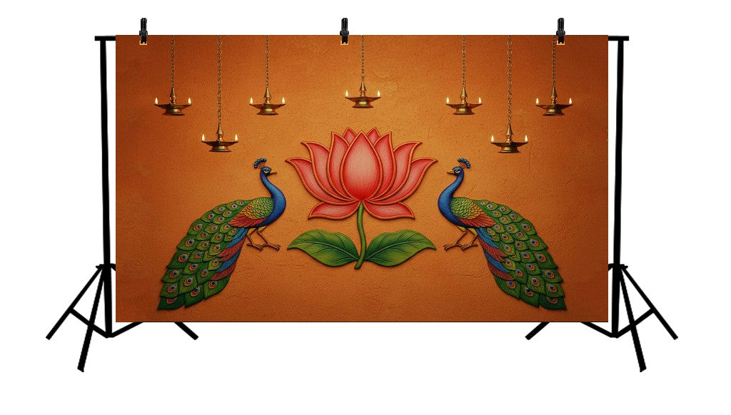 PEACOCK DIWALI - PRINTED BACKDROP