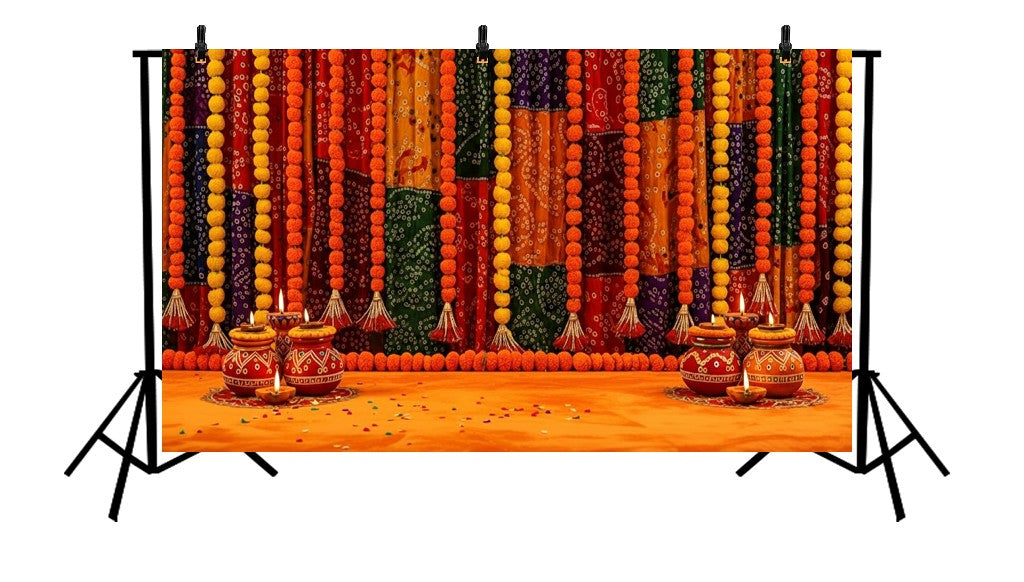 MARIGOLD AND BANDHEJ - PRINTED BACKDROP