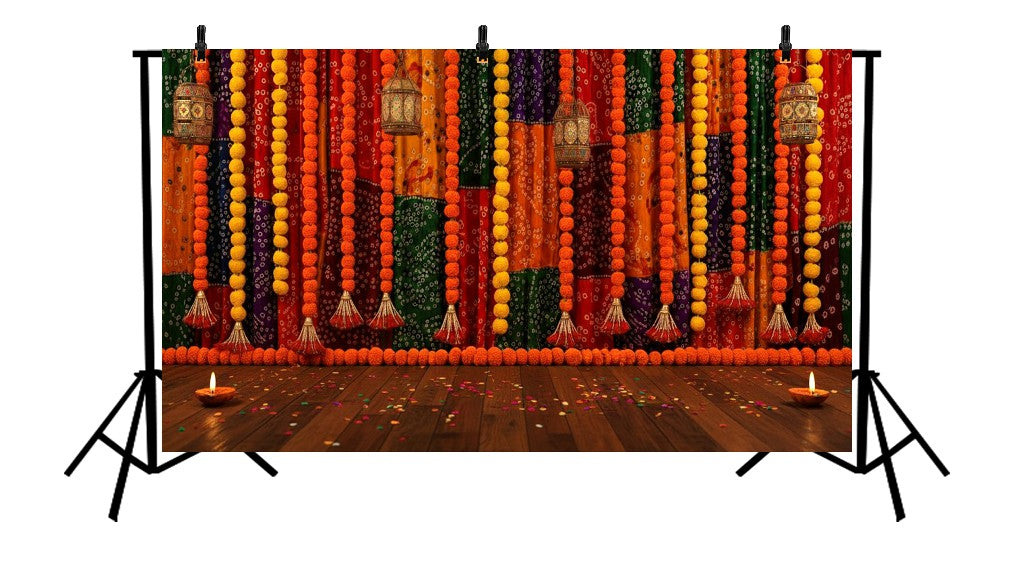 MARIGOLD AND LANTERNS - PRINTED BACKDROP