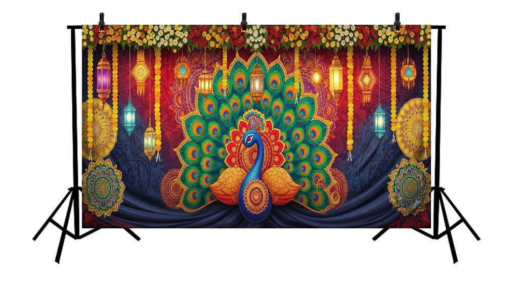 TRADITIONAL PEACOCK DECOR - PRINTED BACKDROP
