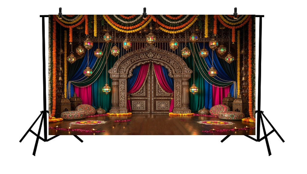 VIBRANT WEDDING UMBRELLAS - PRINTED BACKDROP