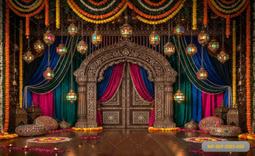 VIBRANT WEDDING UMBRELLAS - PRINTED BACKDROP