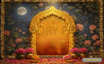 GOLDEN LOTUS ARCH - PRINTED BACKDROP
