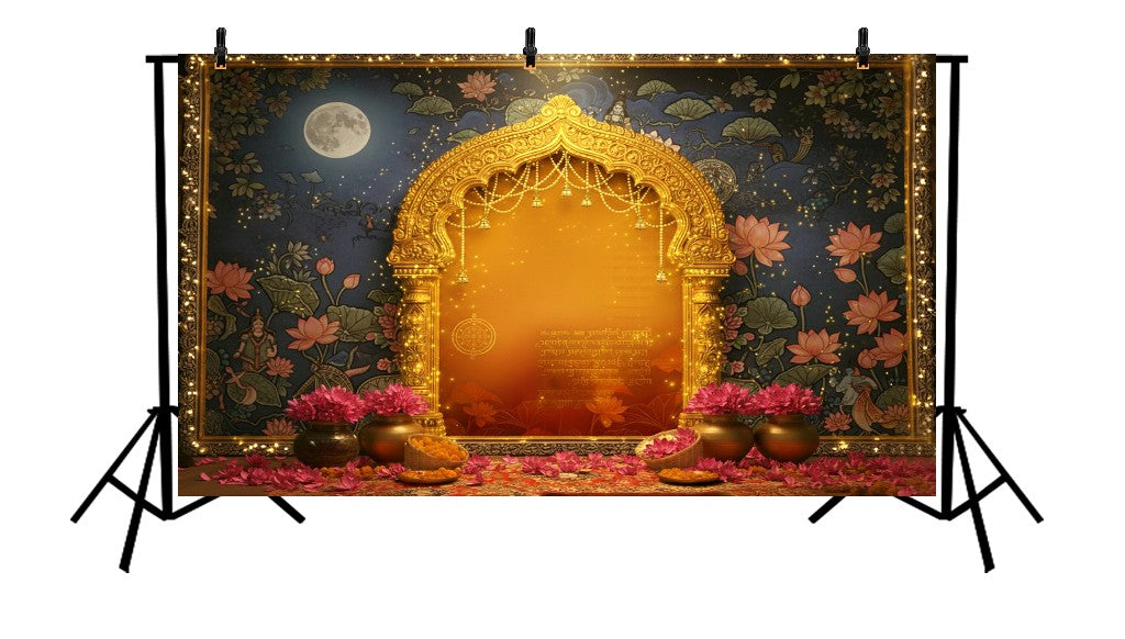 GOLDEN LOTUS ARCH - PRINTED BACKDROP