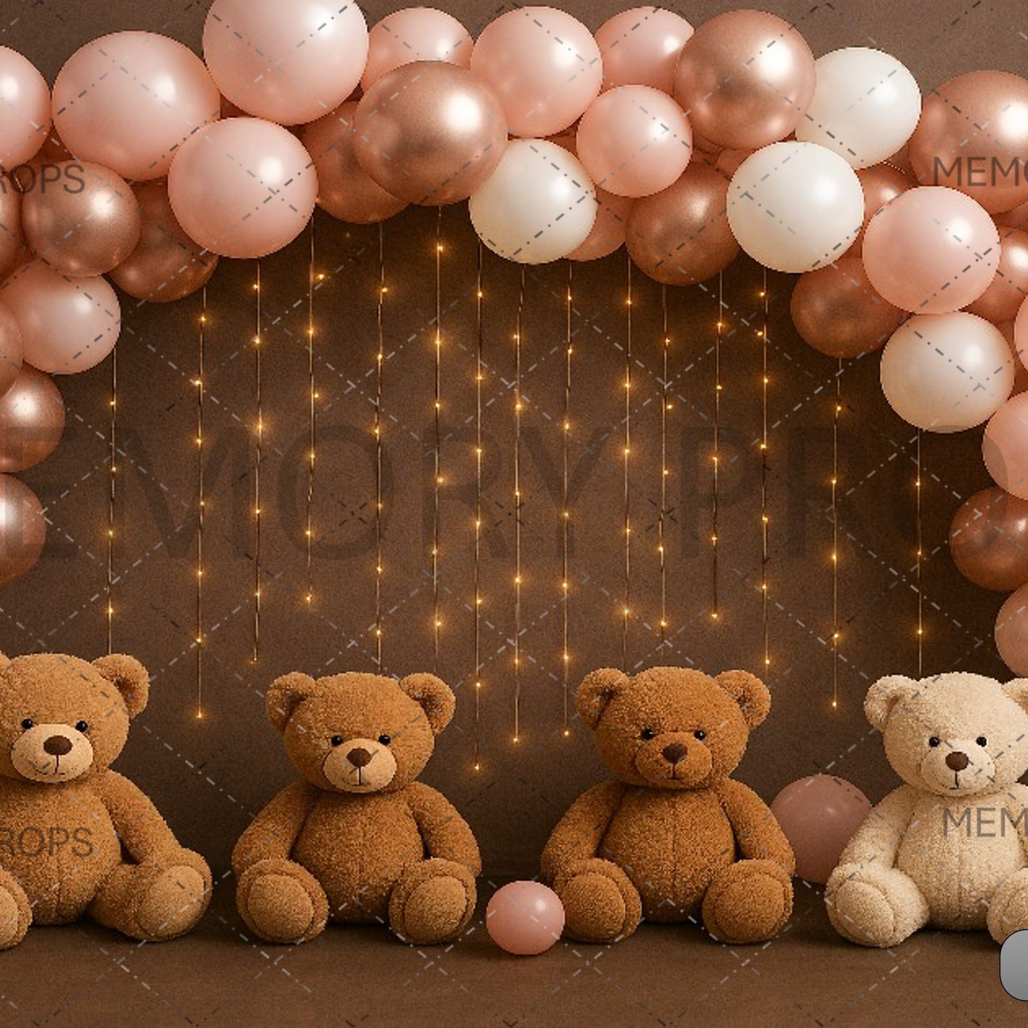 TEDDY BEAR PARTY - PRINTED BACKDROP