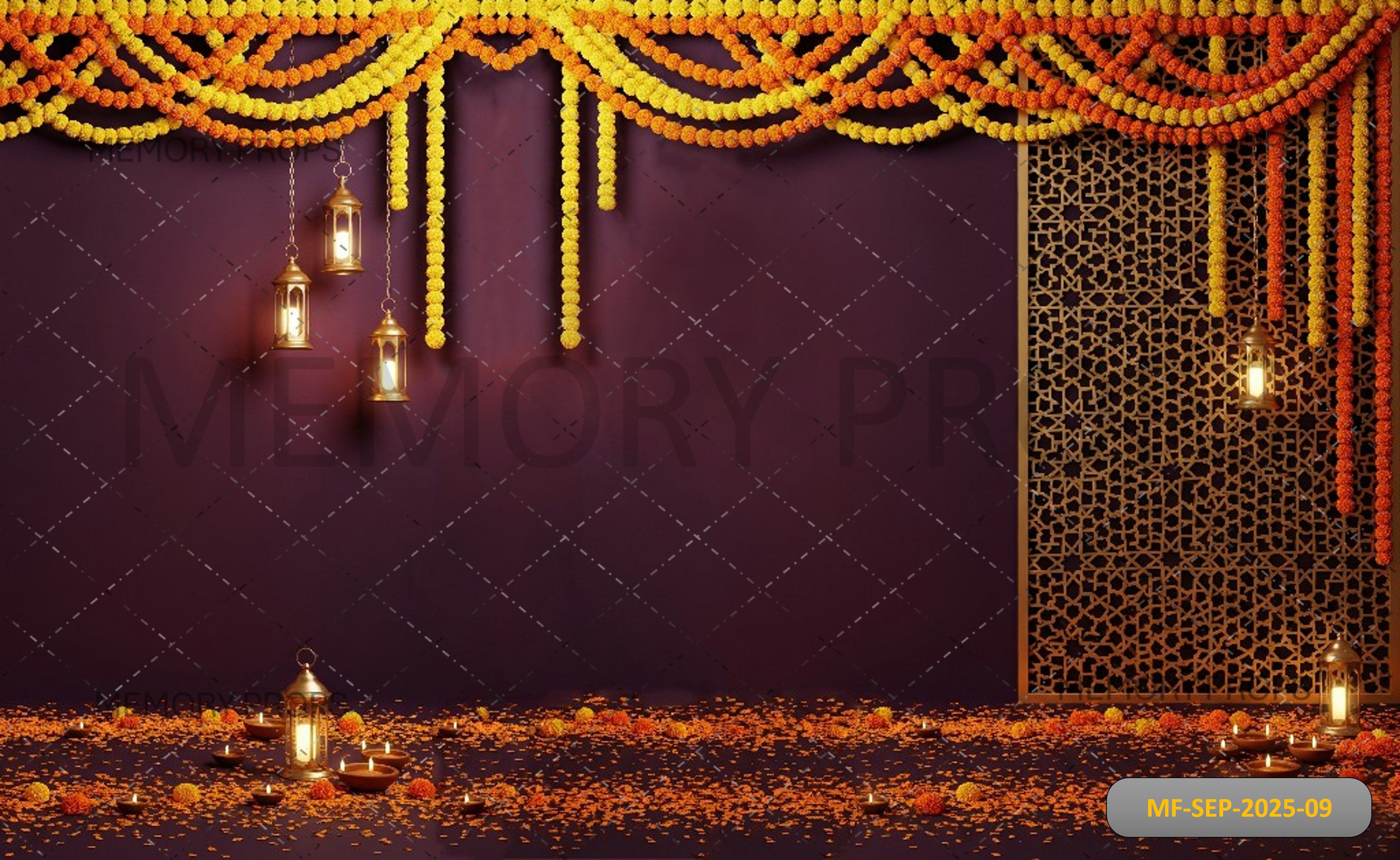 Indian Festival Glow Printed Backdrop
