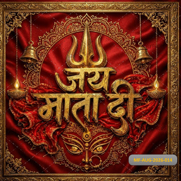 ROYAL RED GOLDEN TRIDENT FESTIVE FRAME BACKDROP - PRINTED BACKDROP