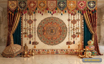 ROYAL ETHNIC MANDALA CURTAIN DECORATIVE FESTIVE PHOTOSHOOT BACKDROP - PRINTED BACKDROP