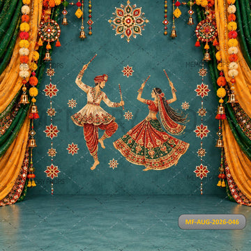GARBA DANCE COUPLE FESTIVE NAVRATRI- PRINTED BACKDROP