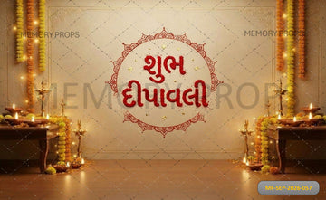 SHUBH LABH DIWALI PUJA FESTIVE HOME DECOR - PRINTED BACKDROP