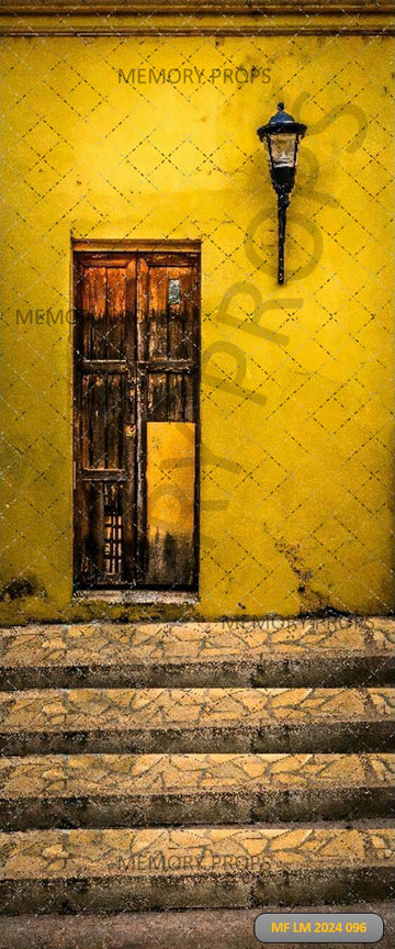 OLD DOOR WITH YELLOW WALL - PRINTED BACKDROP