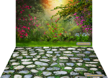 ROSE GARDEN + STONE FLOORING BACKDROPS