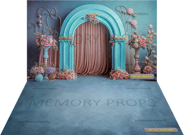 FLORAL DOOR WAY THEME + BLUE FLOORING BACKDROPS