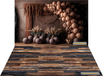 BOHEMIAN BALLOONS + WOODEN TEXTURE BACKDROPS