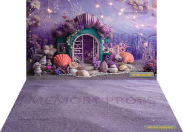 ENCHANTED MERMAID SHELL COTTAGE + SAND TEXTURE -  PRINTED BACKDROP