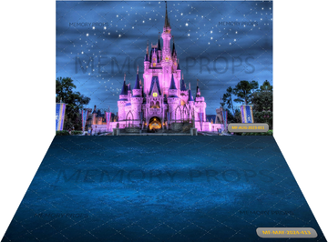 BLUE AND WHITE CASTLE + BLUE TEXTURE BACKDROPS