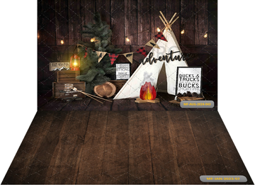 PLAID CAMPING LUMBERJACK + WOODEN TEXTURE BACKDROPS