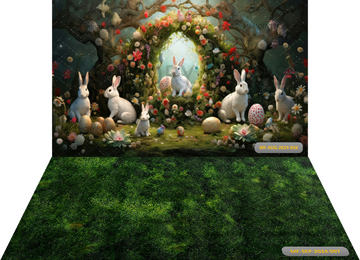 EASTER BUNNY + GREEN GRASS TEXTURE BACKDROPS
