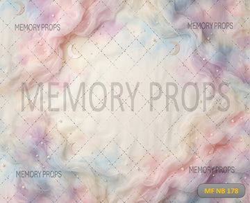 DREAMY PASTEL CLOUDS & MOONS - PRINTED BACKDROP