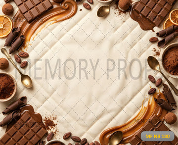 CHOCOLATE CARAMEL QUILTED FLATLAY - PRINTED BACKDROP
