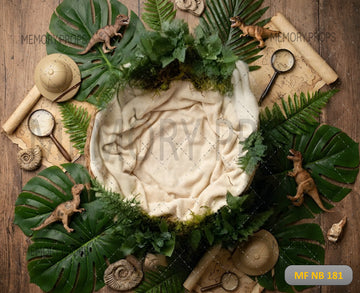 JUNGLE SAFARI DINOSAUR NEWBORN NEST - PRINTED BACKDROP