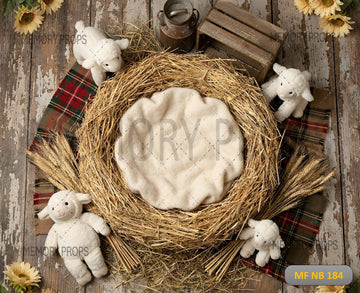 FARM LITTLE LAMB NEWBORN NEST - PRINTED BACKDROP