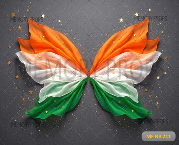 PATRIOTIC TRICOLOR BUTTERFLY WINGS BACKDROP - PRINTED BACKDROP