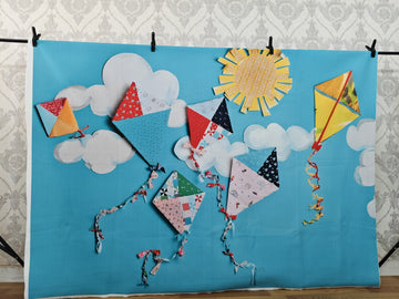 COLORFUL KITE SKY CLOUD FUN SETUP - PRINTED BACKDROP