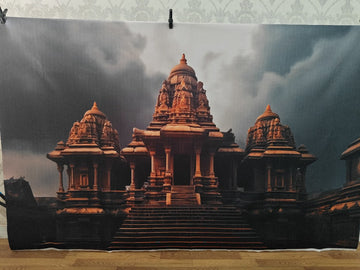 GRAND ANCIENT TEMPLE ARCHITECTURE SCENE - PRINTED BACKDROP