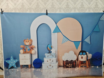 PASTEL BLUE KIDS ROOM PLAYFUL SETUP - PRINTED BACKDROP