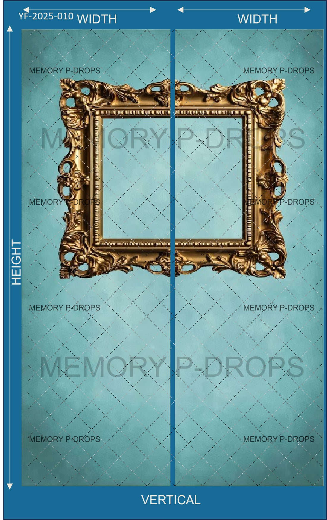 GREEN SQUARE PHOTO FRAME PRINTED BACKDROP