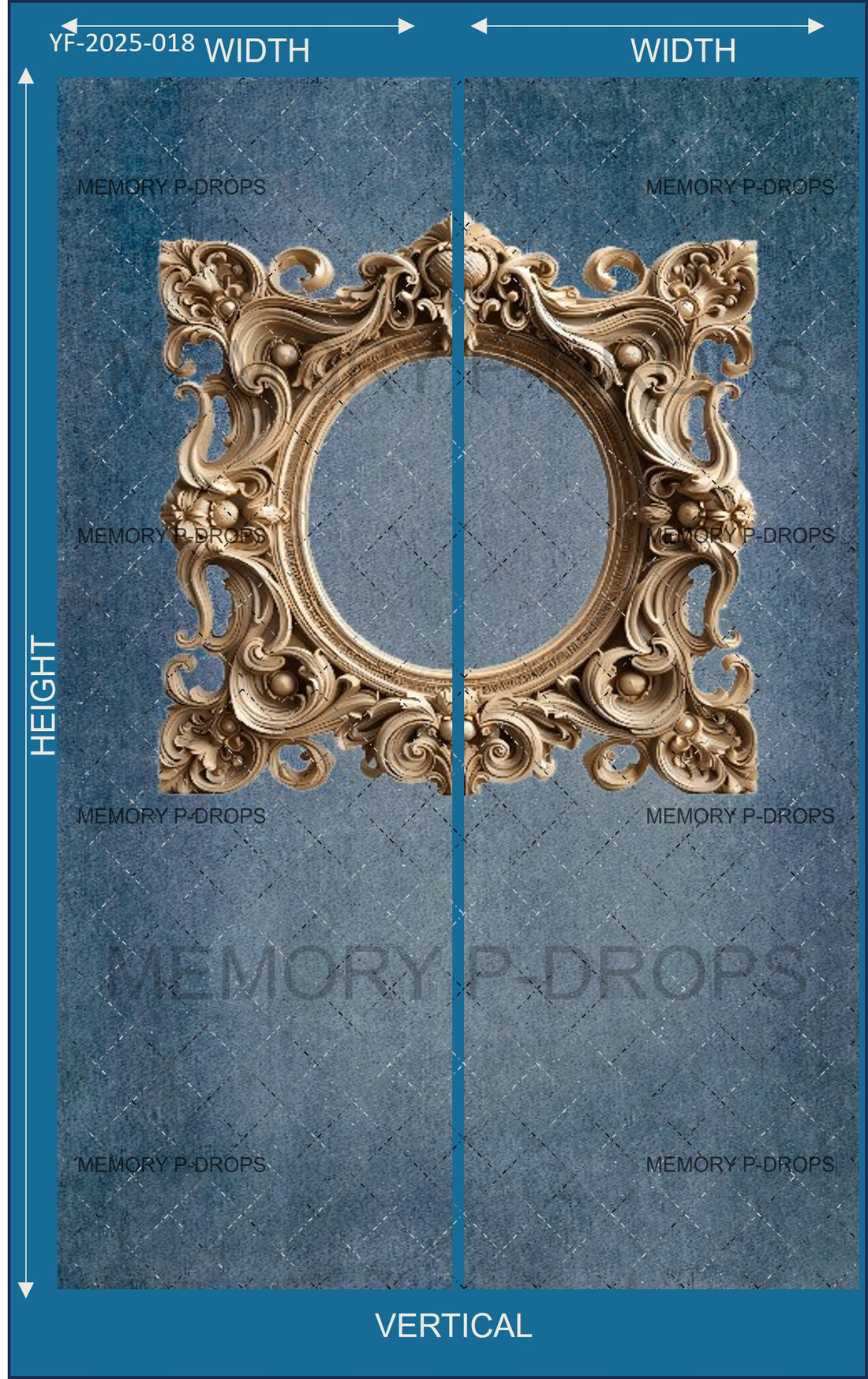 FRENCH STYLE DECORATIVE PHOTO FRAME PRINTED BACKDROP