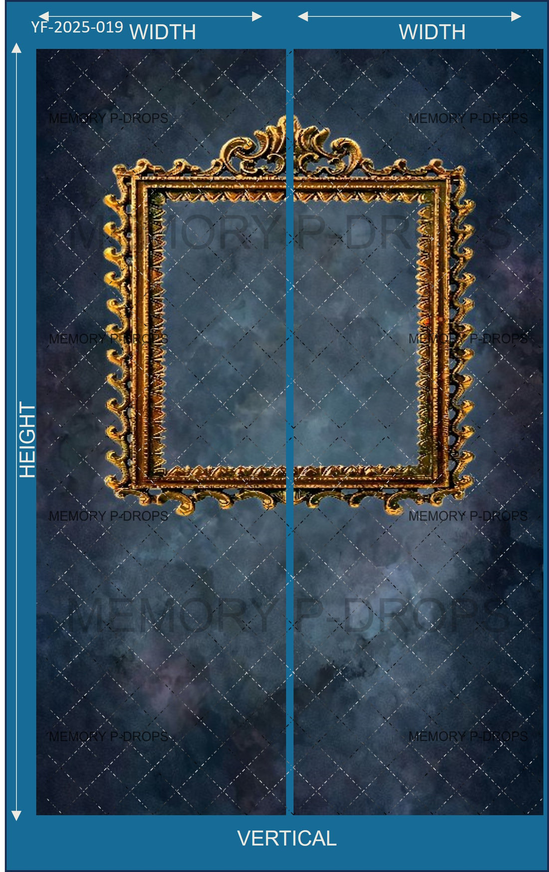 REGAL ORNAMENTAL DESIGN PHOTO FRAME PRINTED BACKDROP