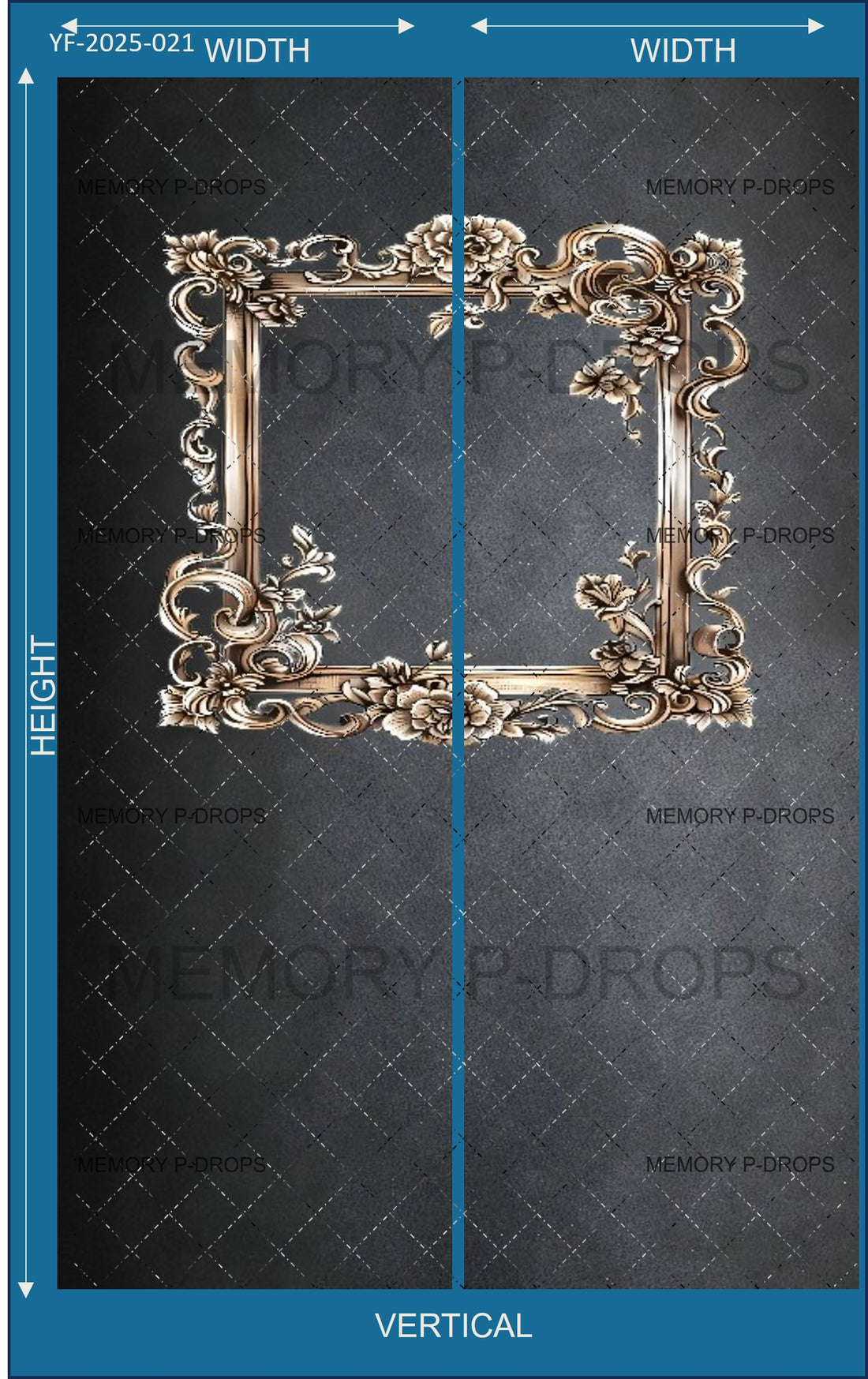 HISTORICAL INSPIRED PHOTO FRAME PRINTED BACKDROP