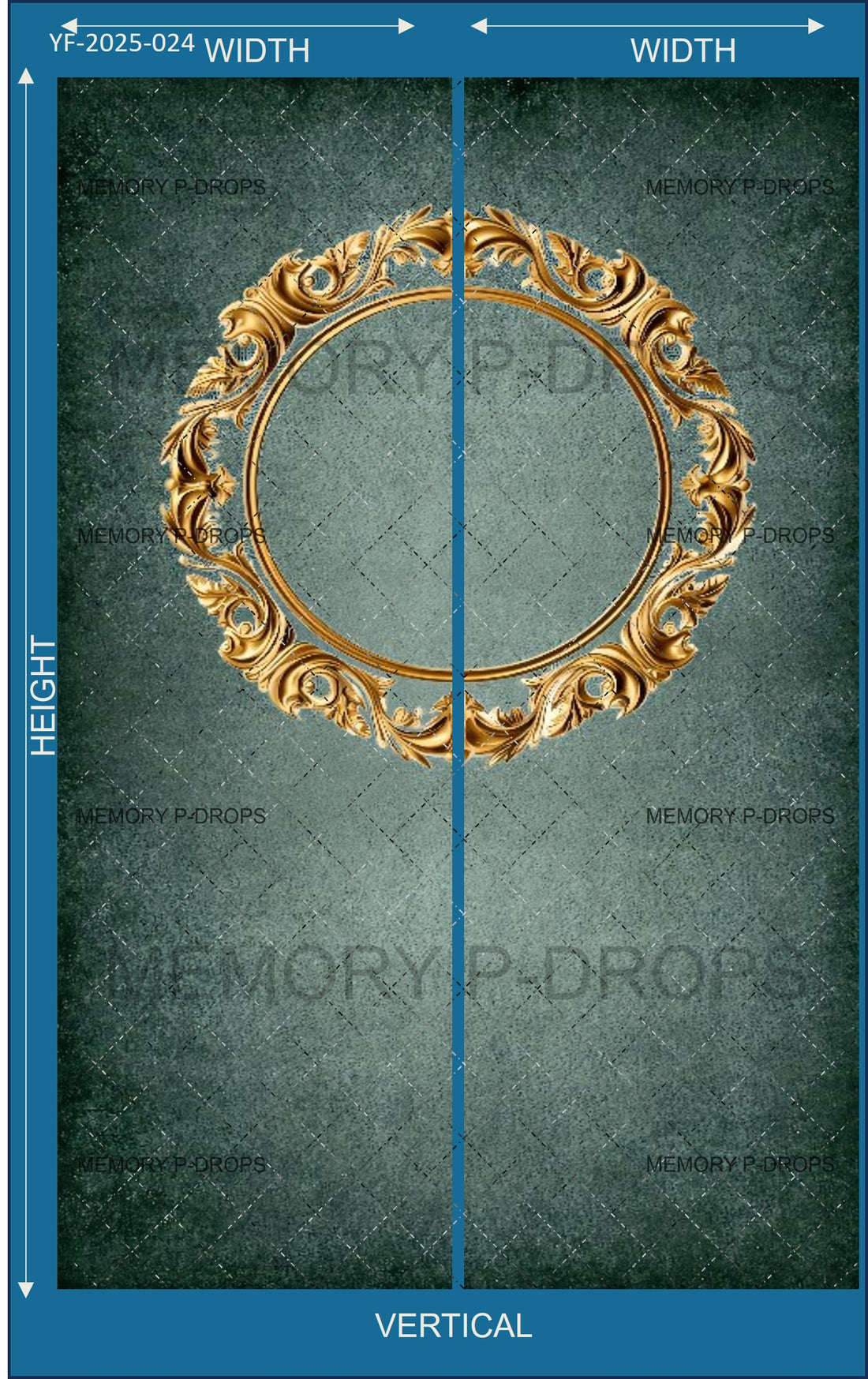 GOTHIC ORNAMENTAL PHOTO FRAME PRINTED BACKDROP