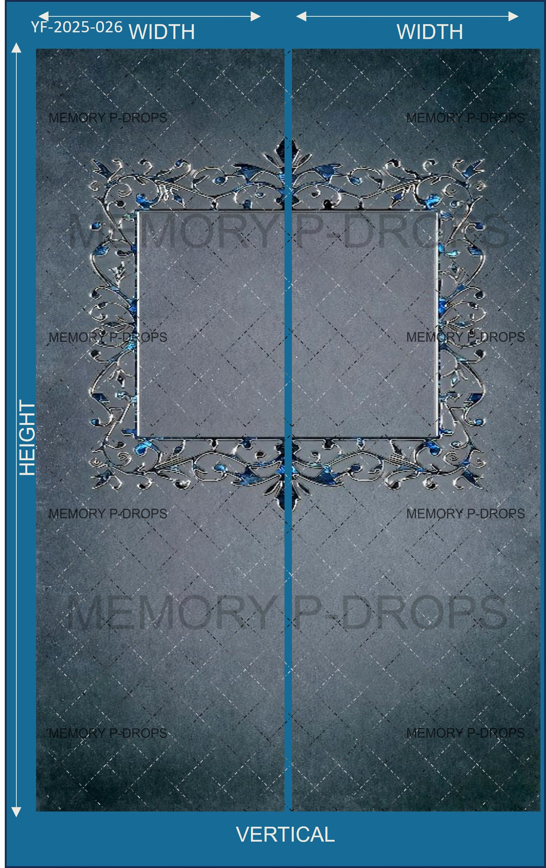 BAROQUE STAYLE WALL PHOTO FRAME PRINTED BACKDROP