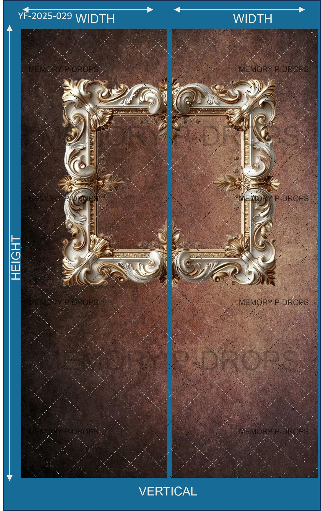 RENAISSANCE ORNAMENTAL PHOTO FRAME PRINTED BACKDROP