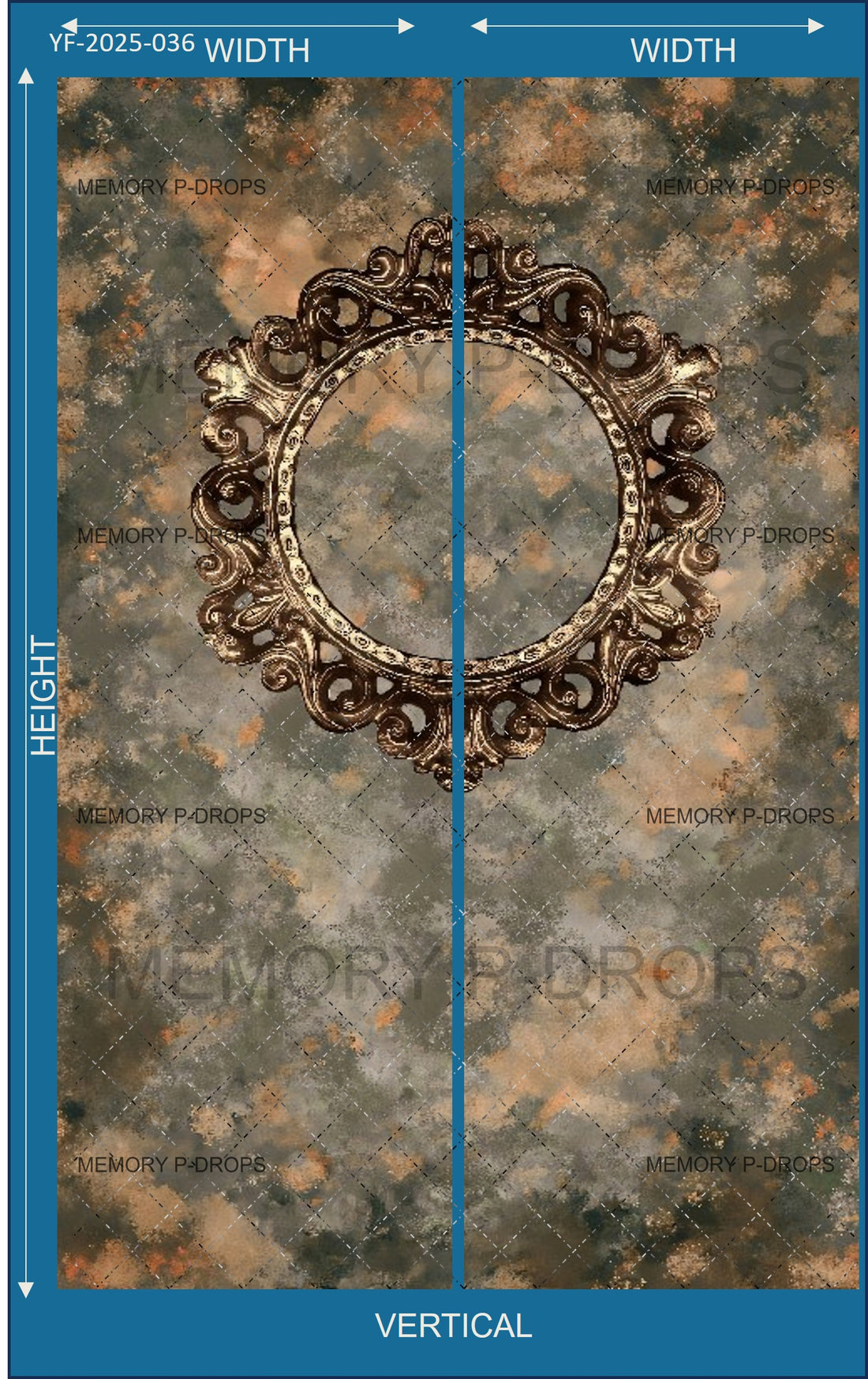 CLASSIC ORNAMENTAL PHOTO FRAME PRINTED BACKDROP