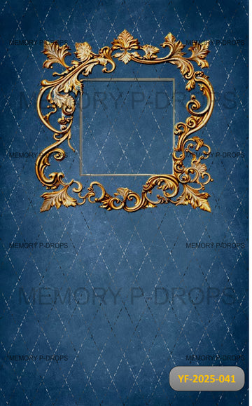 REGAL GREEN ORNATE PHOTO FRAME PRINTED BACKDROP