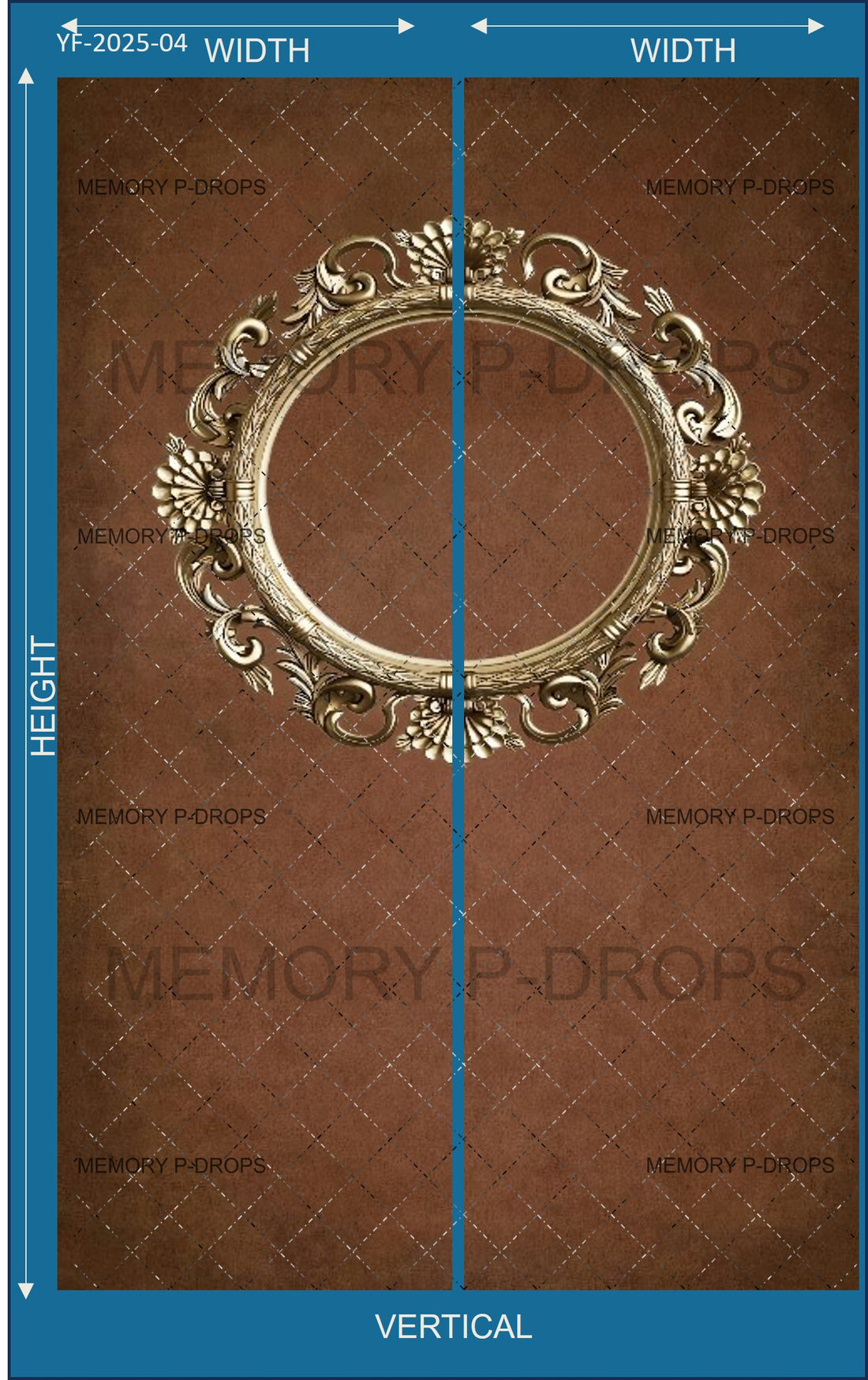 BROWN OVEL PHOTO FRAME PRINTED BACKDROP