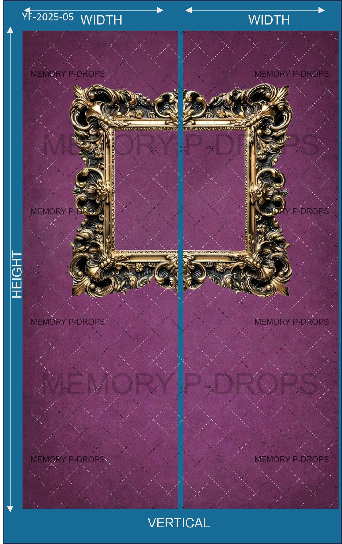 PURPLE SQUARE PHOTO FRAME PRINTED BACKDROP