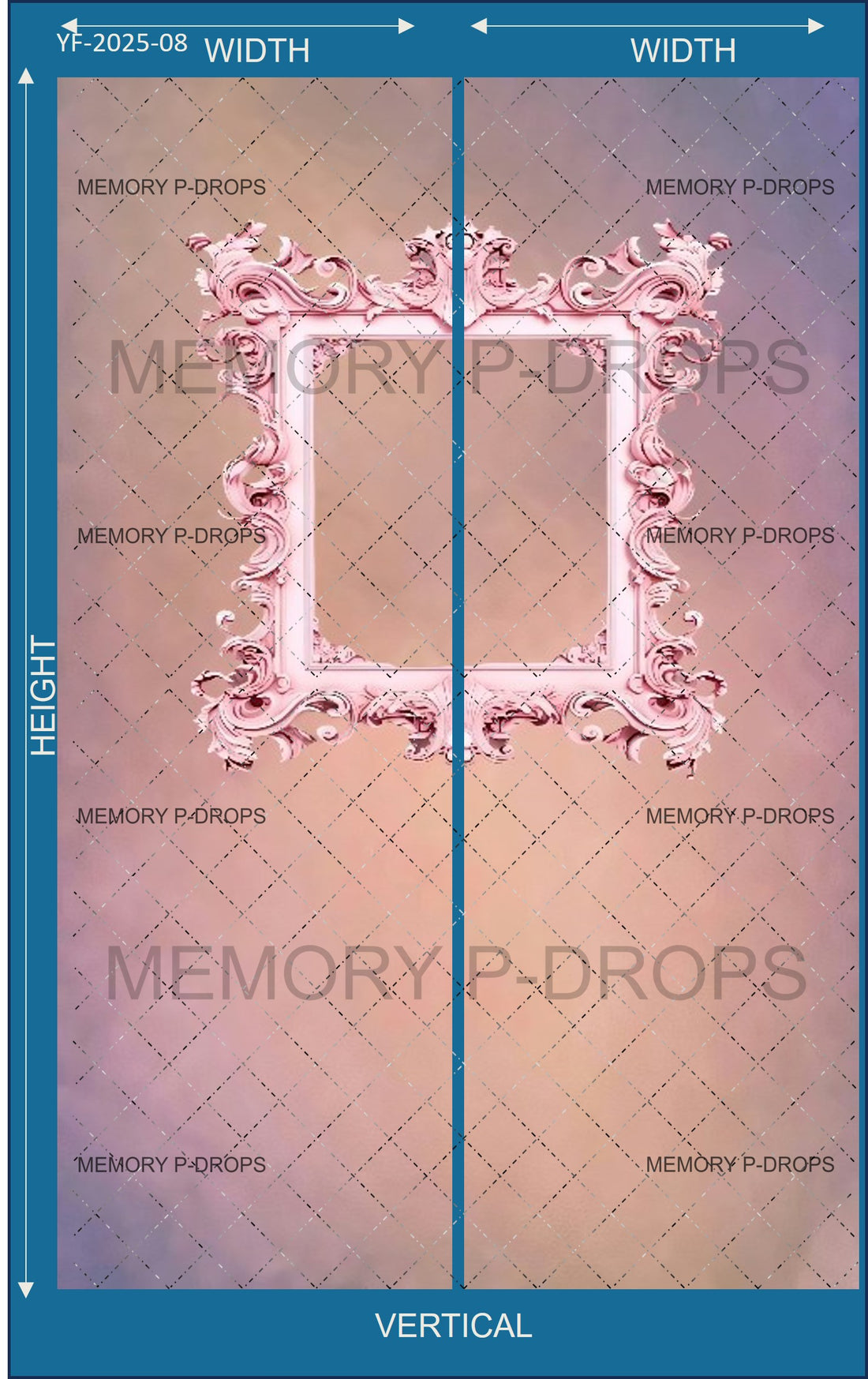 PINK VINTAGE PHOTO FRAME PRINTED BACKDROP