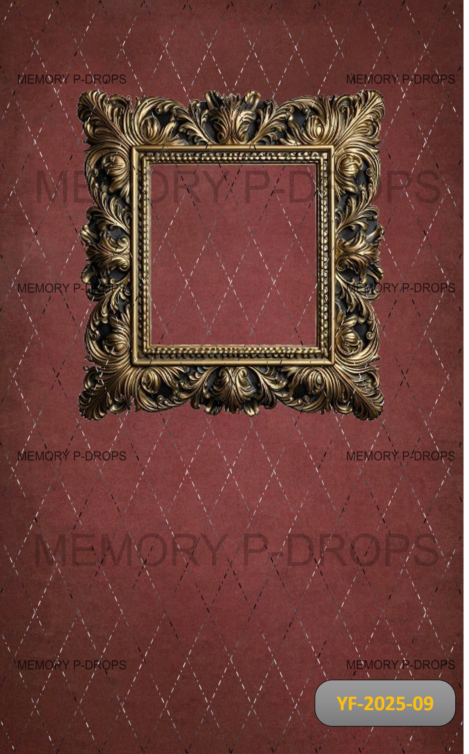 Brown Square Photo Frame Printed Backdrop