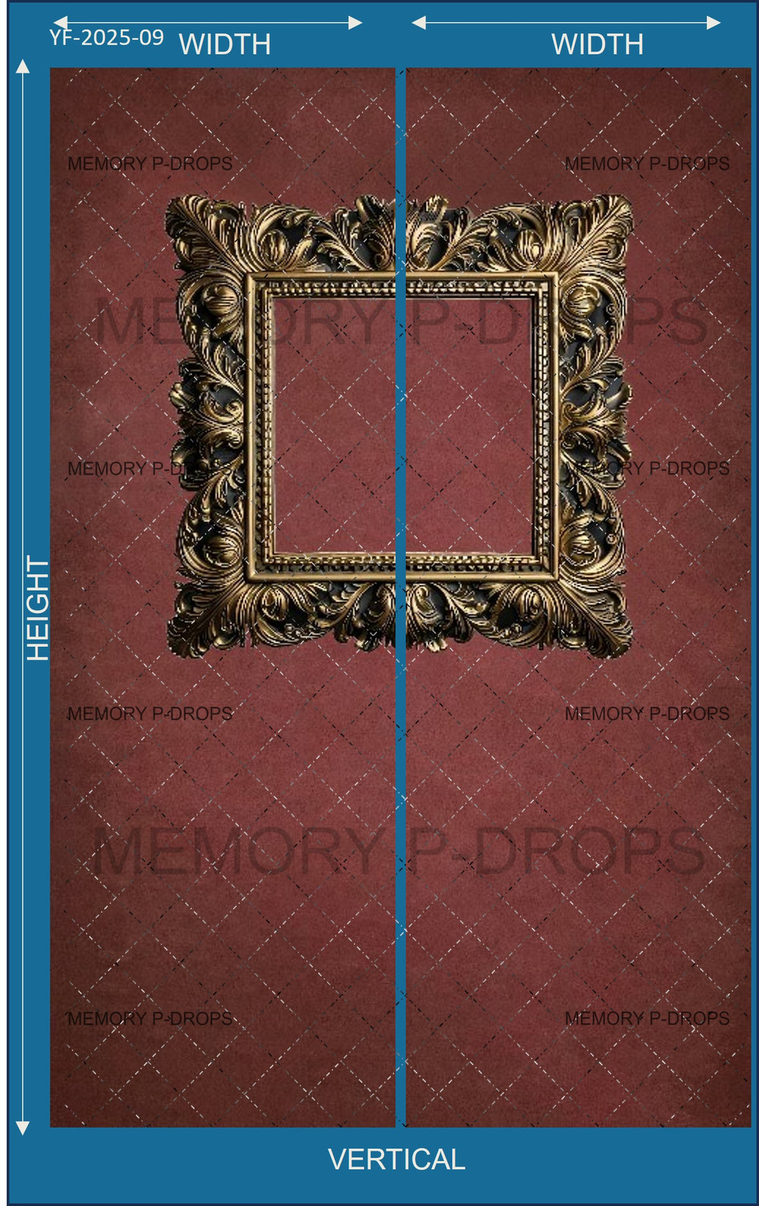 BROWN SQUARE PHOTO FRAME PRINTED BACKDROP