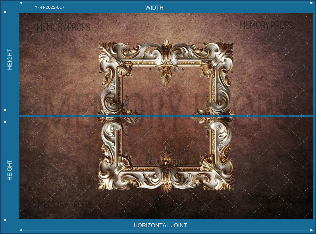 HISTORICAL GOLD CARVING PHOTO FRAME PRINTED BACKDROP